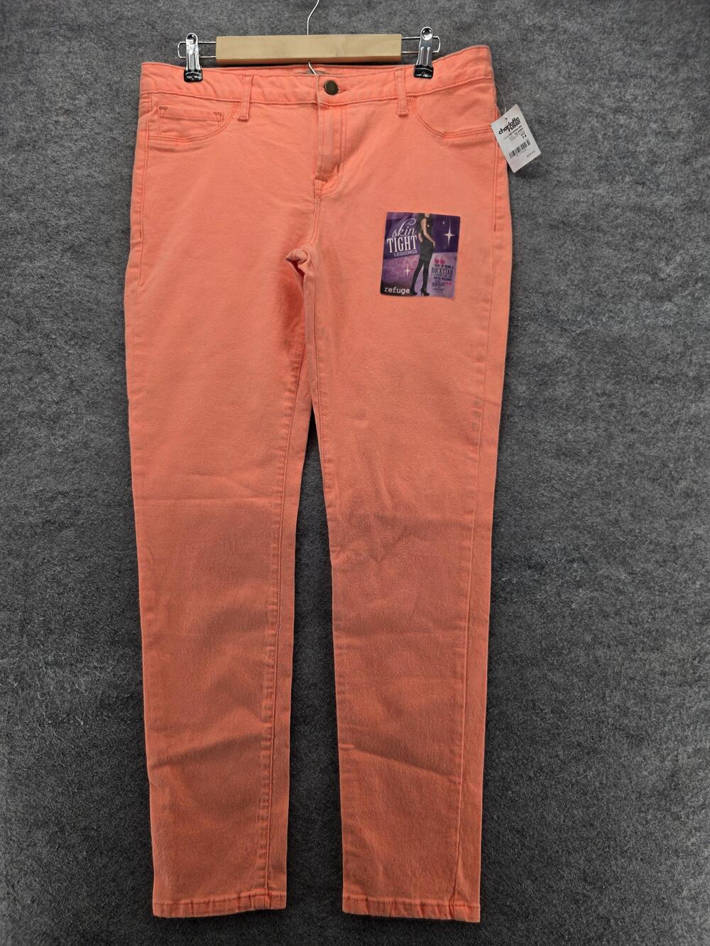 Charlotte Russe Refuge Leggings Womens 14 Coral Skin Tight Jeggings 871096